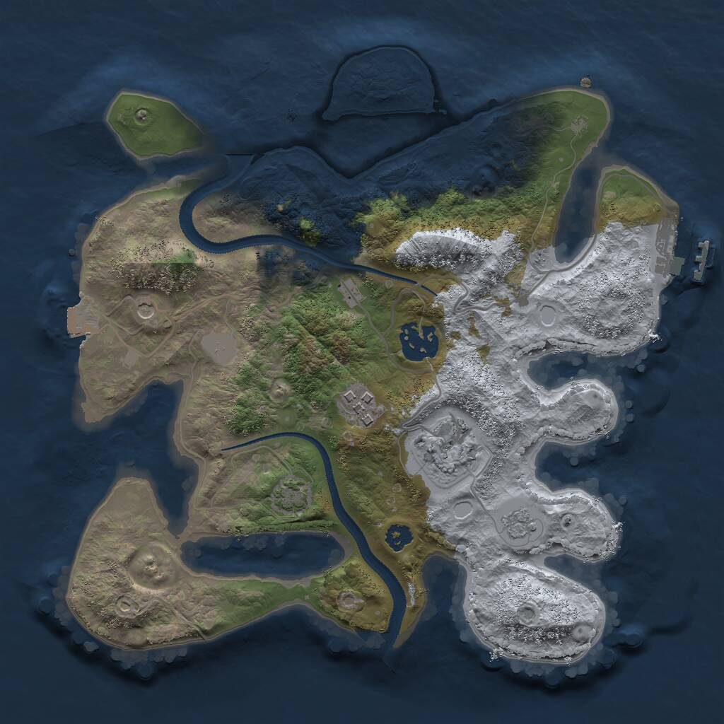 Rust Map: Procedural Map, Size: 2750, Seed: 1659086147, 8 Monuments