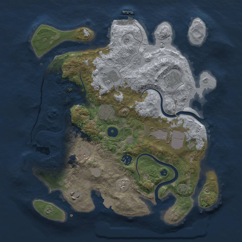 Rust Map: Procedural Map, Size: 3500, Seed: 1617722932, 14 Monuments