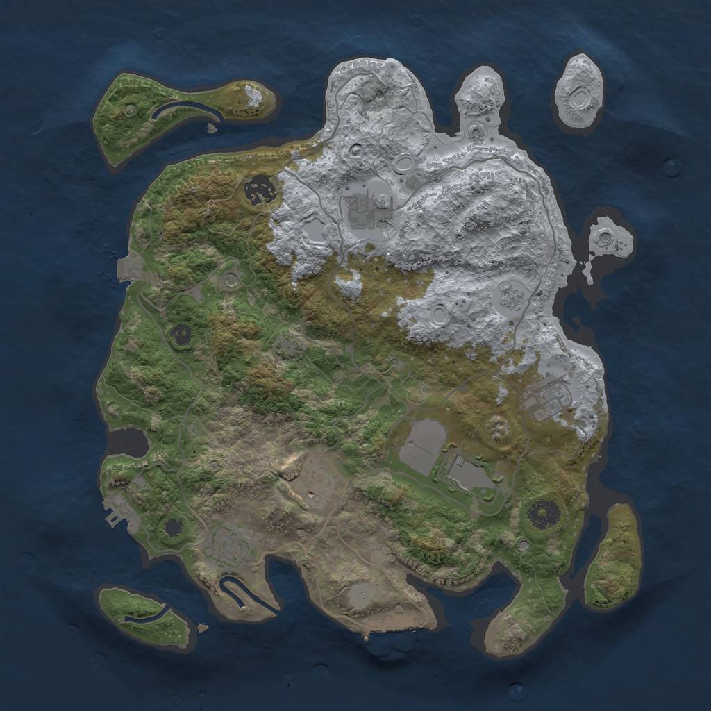 Rust Map: Procedural Map, Size: 3500, Seed: 1617722932, 14 Monuments