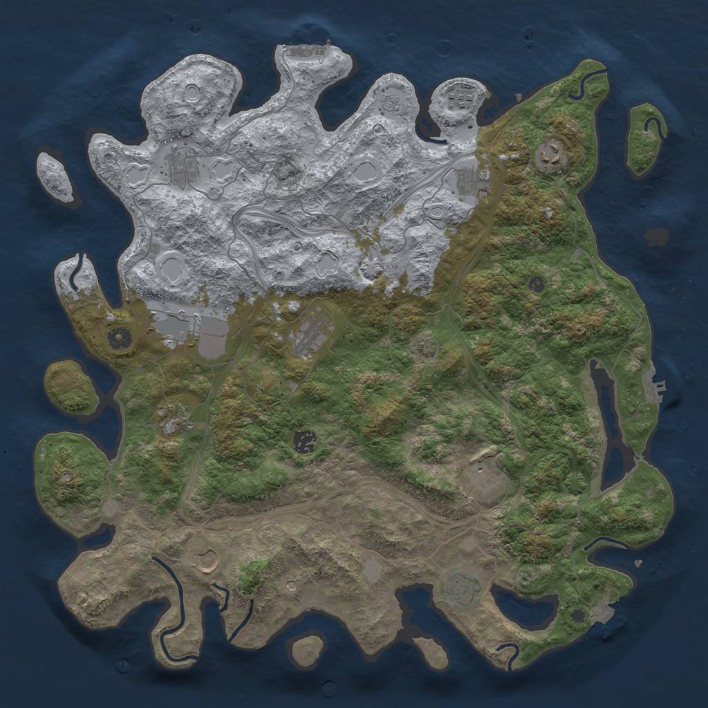 Rust Map: Procedural Map, Size: 4500, Seed: 546744, 19 Monuments