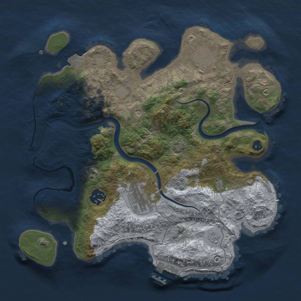 Rust Map: Procedural Map, Size: 3000, Seed: 4972031, 9 Monuments