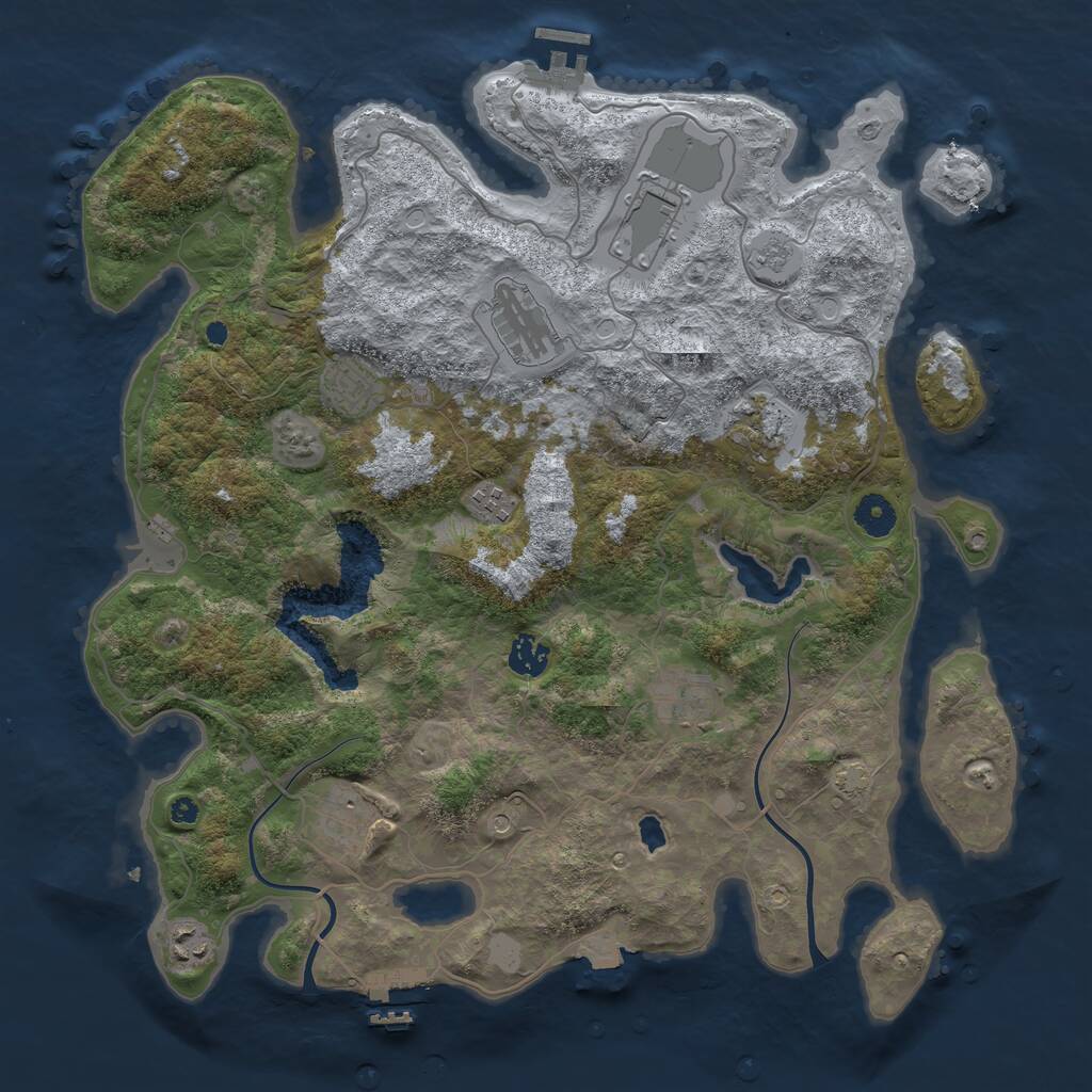 Rust Map: Procedural Map, Size: 4000, Seed: 567827849, 15 Monuments