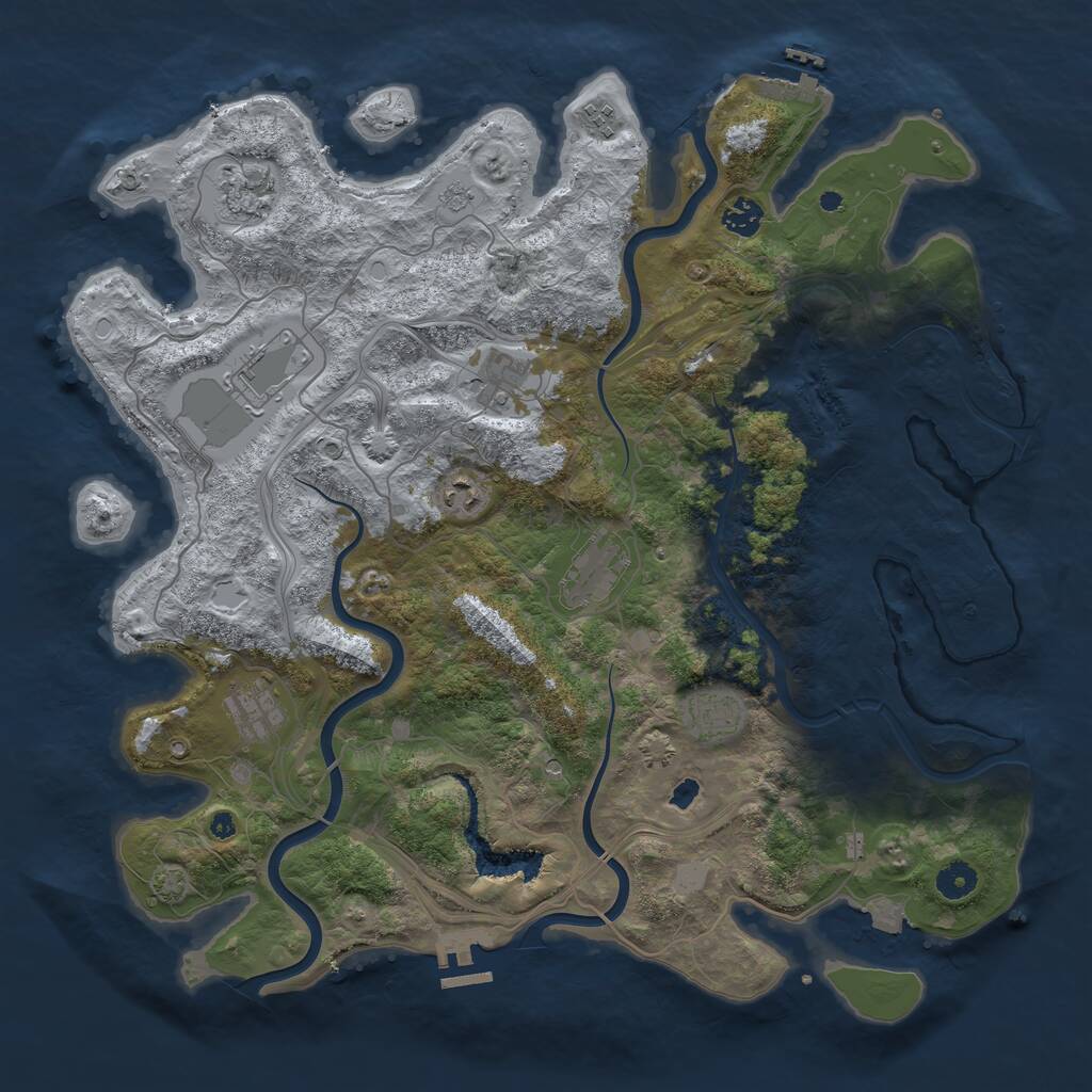 Rust Map: Procedural Map, Size: 4250, Seed: 184174018, 15 Monuments