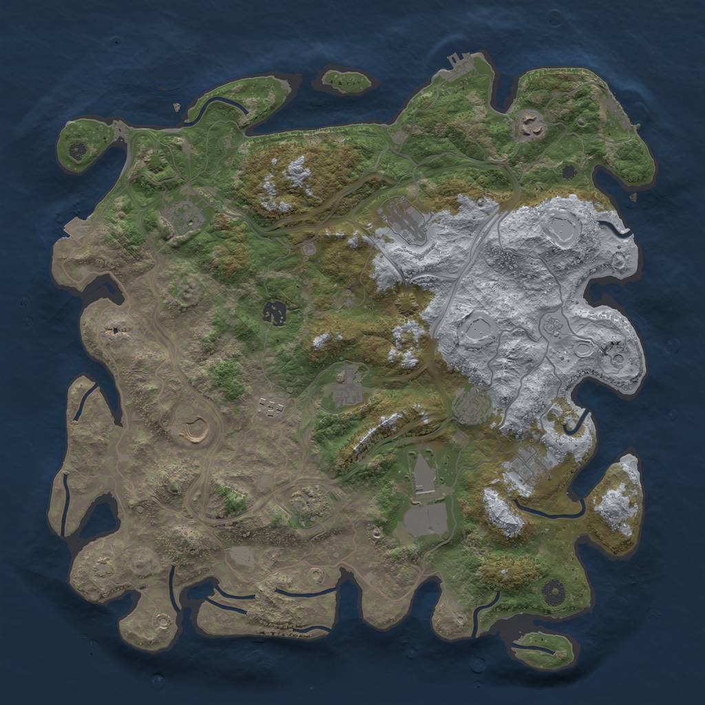 Rust Map: Procedural Map, Size: 4250, Seed: 1078898147, 19 Monuments