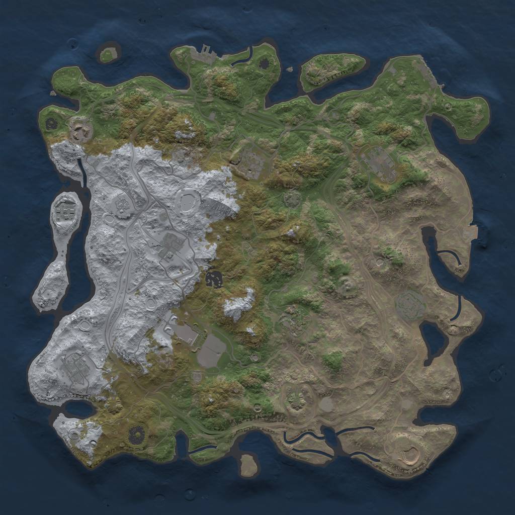 Rust Map: Procedural Map, Size: 4250, Seed: 67412723, 19 Monuments