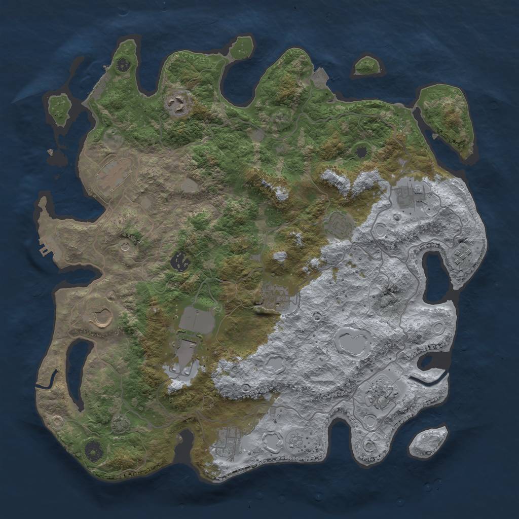 Rust Map: Procedural Map, Size: 4000, Seed: 1816857731, 19 Monuments