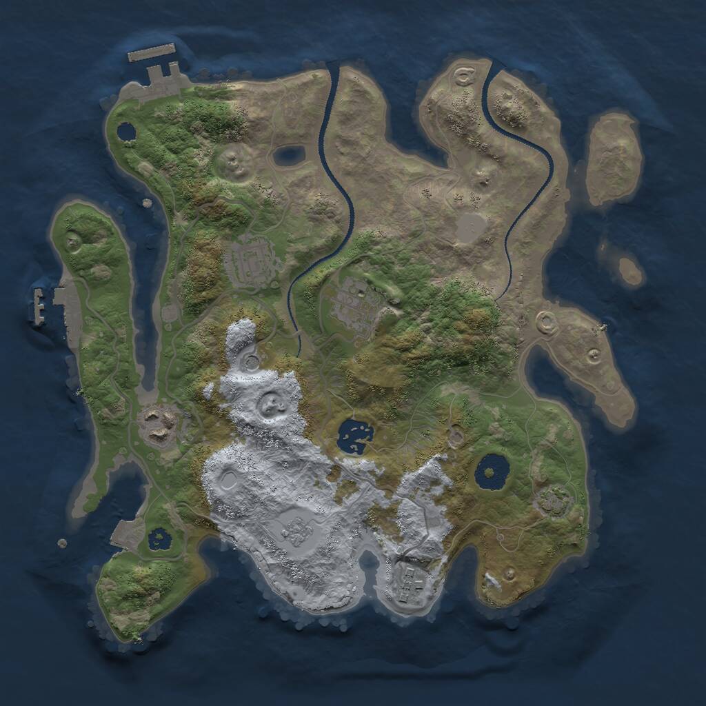 Rust Map: Procedural Map, Size: 3000, Seed: 2054988062, 11 Monuments