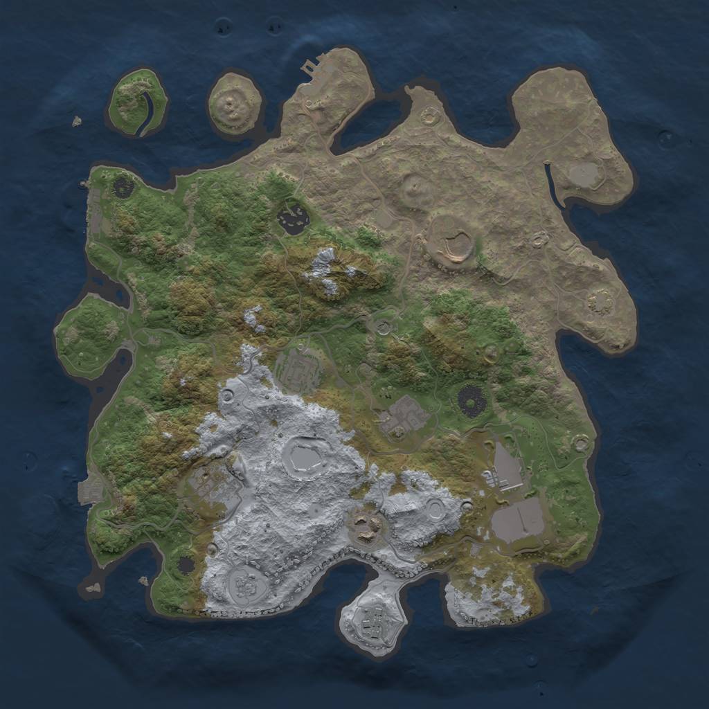 Rust Map: Procedural Map, Size: 3500, Seed: 651651641, 16 Monuments