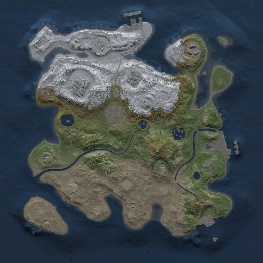 Rust Map: Procedural Map, Size: 3000, Seed: 548118, 11 Monuments