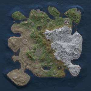 Thumbnail Rust Map: Procedural Map, Size: 3000, Seed: 1210327513, 13 Monuments