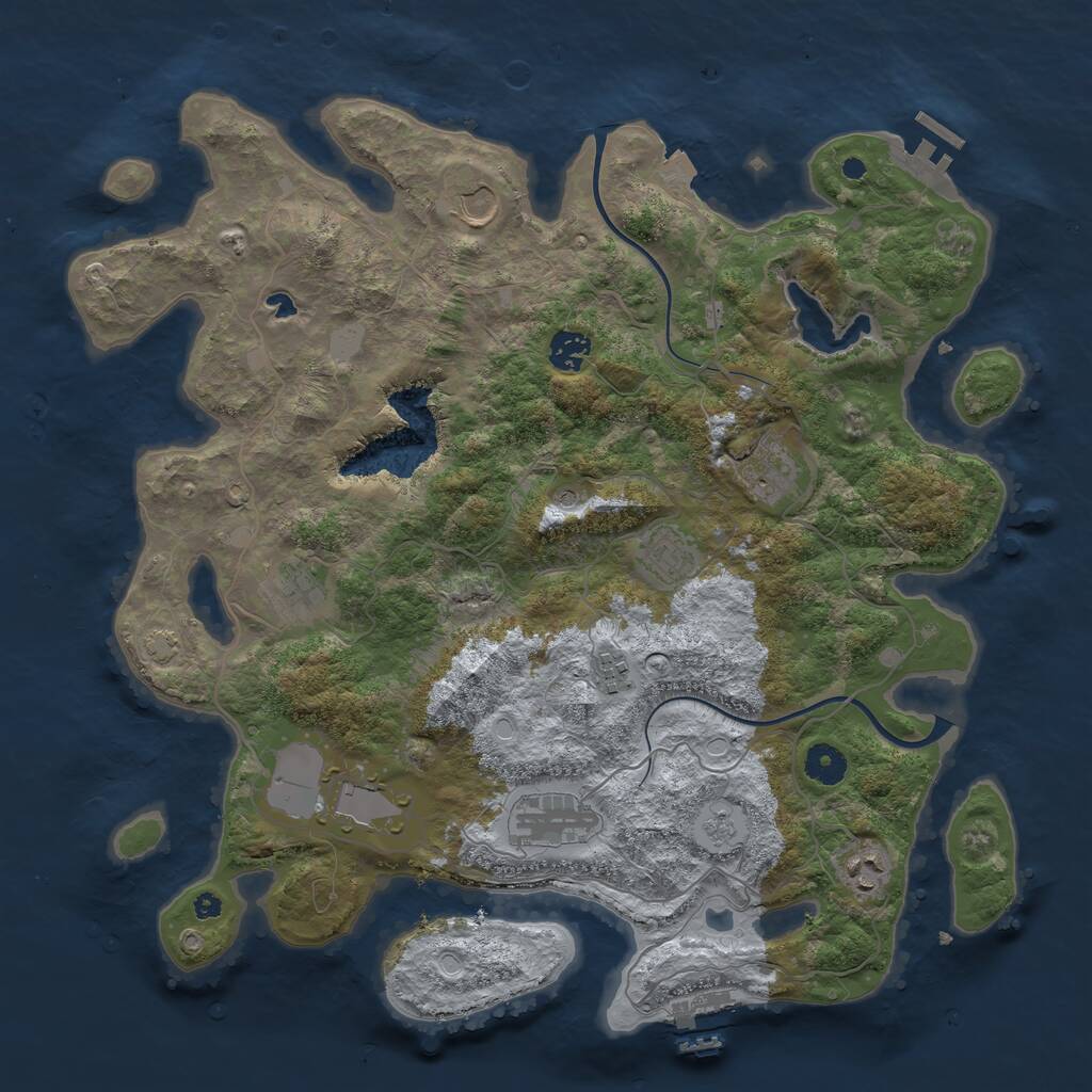 Rust Map: Procedural Map, Size: 4000, Seed: 1441217420, 15 Monuments