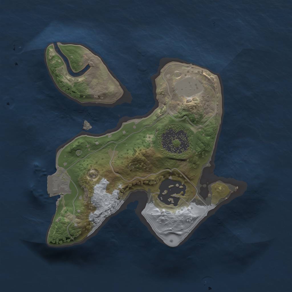Rust Map: Procedural Map, Size: 1600, Seed: 857743, 4 Monuments