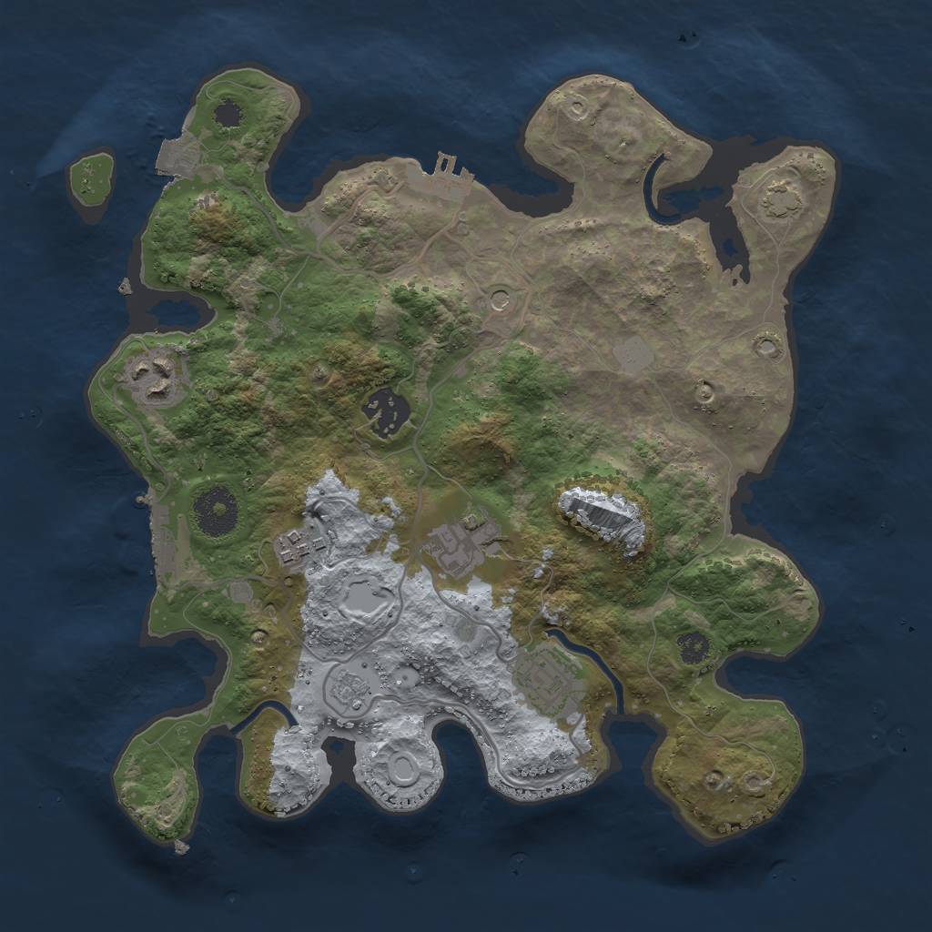 Rust Map: Procedural Map, Size: 3000, Seed: 1292654072, 13 Monuments