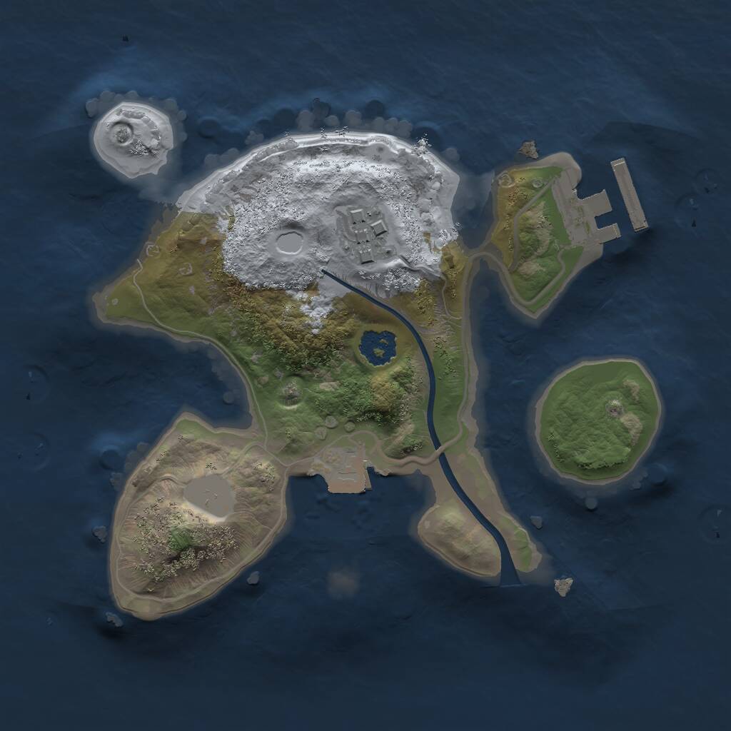 Rust Map: Procedural Map, Size: 2000, Seed: 944643554, 3 Monuments