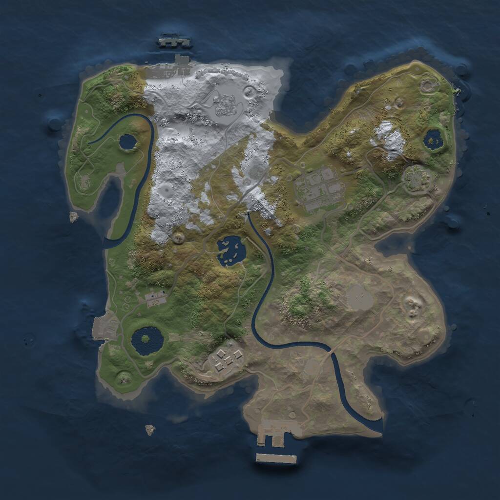 Rust Map: Procedural Map, Size: 2500, Seed: 1727635939, 8 Monuments
