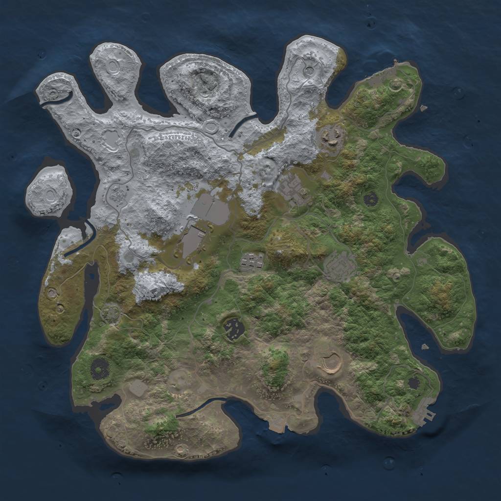 Rust Map: Procedural Map, Size: 3600, Seed: 1527904289, 15 Monuments