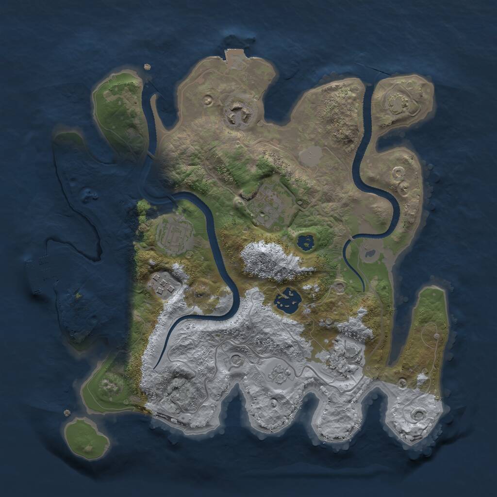 Rust Map: Procedural Map, Size: 3000, Seed: 6891951, 11 Monuments