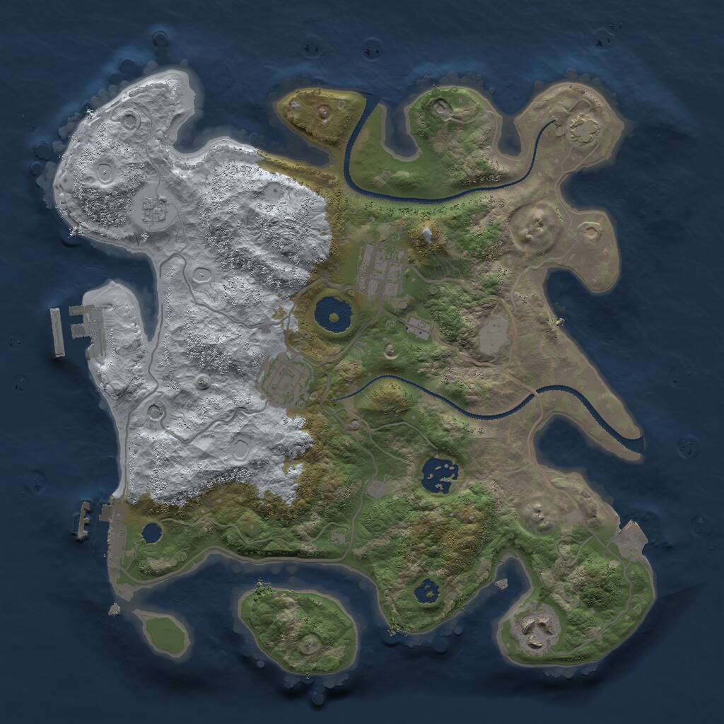 Rust Map: Procedural Map, Size: 3000, Seed: 1497881871, 10 Monuments