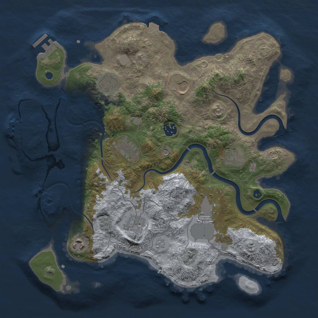 Rust Map: Procedural Map, Size: 3600, Seed: 28561088, 15 Monuments