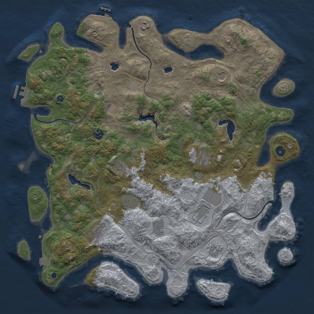 Rust Map: Procedural Map, Size: 4700, Seed: 1838465584, 17 Monuments