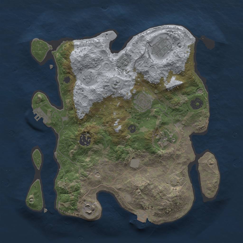 Rust Map: Procedural Map, Size: 3000, Seed: 257361, 13 Monuments