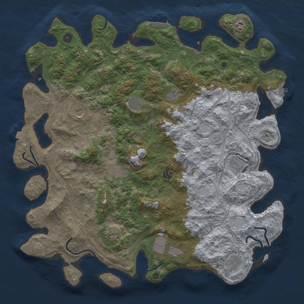 Rust Map: Procedural Map, Size: 4800, Seed: 1157360907, 19 Monuments