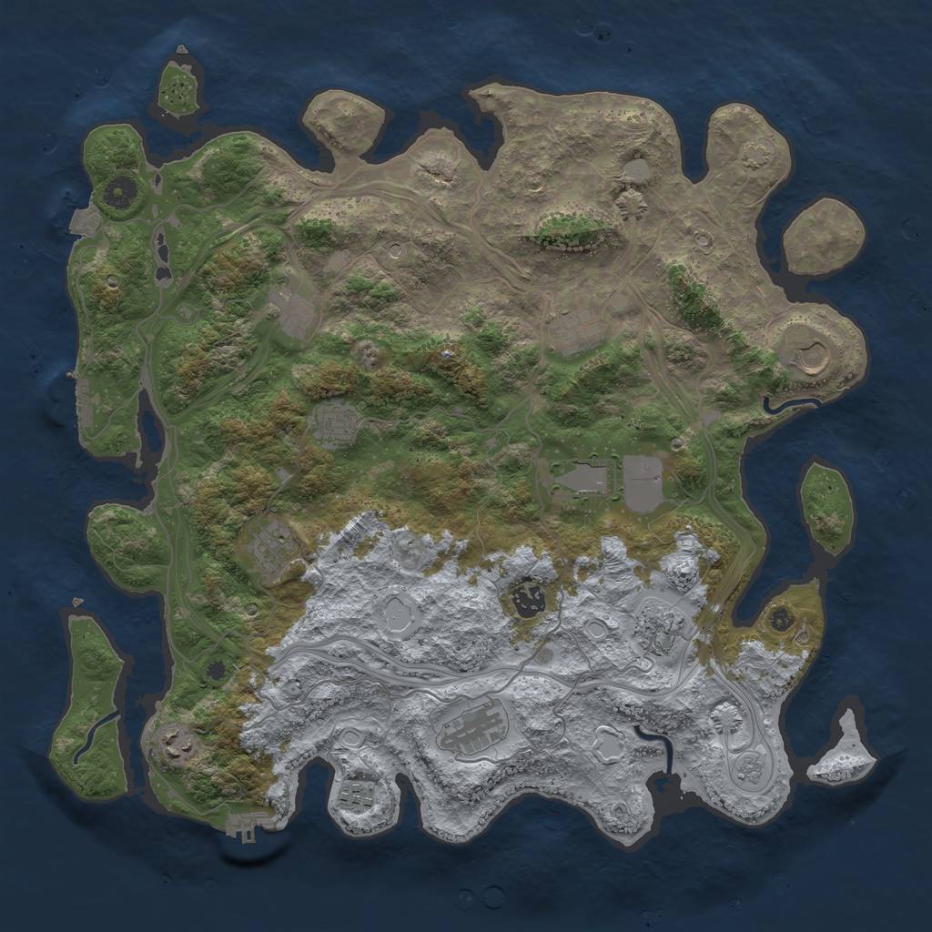 Rust Map: Procedural Map, Size: 4250, Seed: 1885614998, 19 Monuments