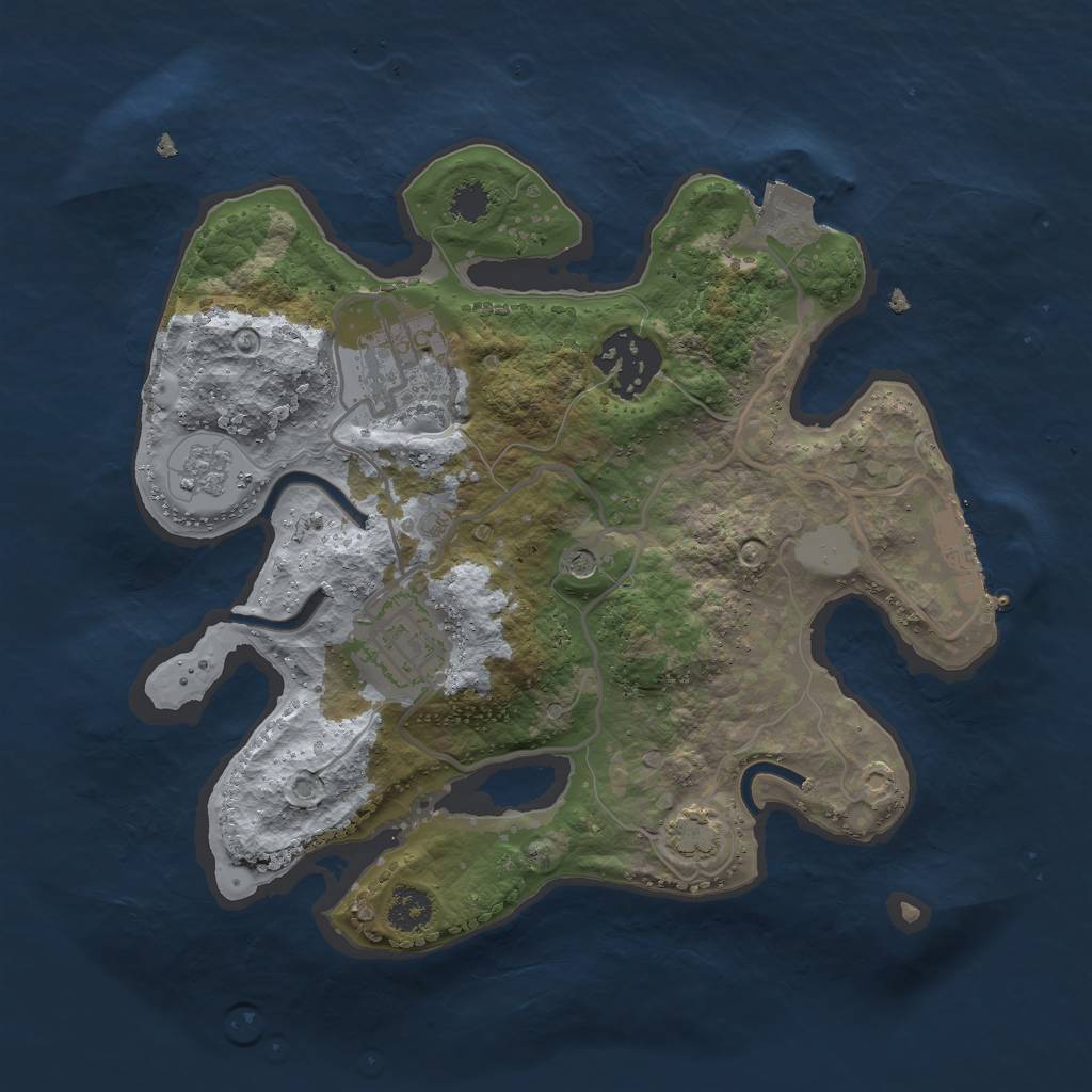 Rust Map: Procedural Map, Size: 2500, Seed: 1286055053, 10 Monuments