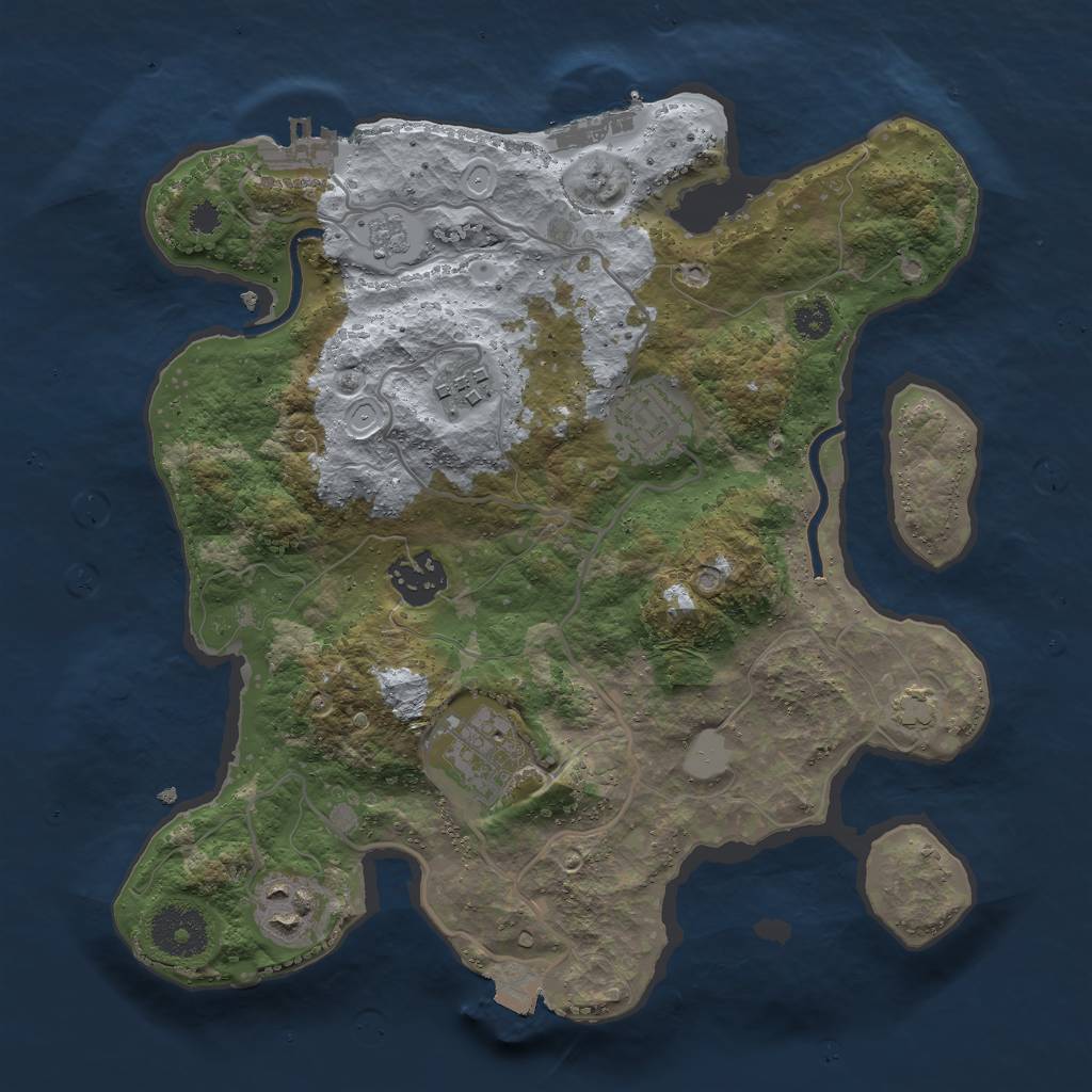 Rust Map: Procedural Map, Size: 3000, Seed: 1547345087, 12 Monuments