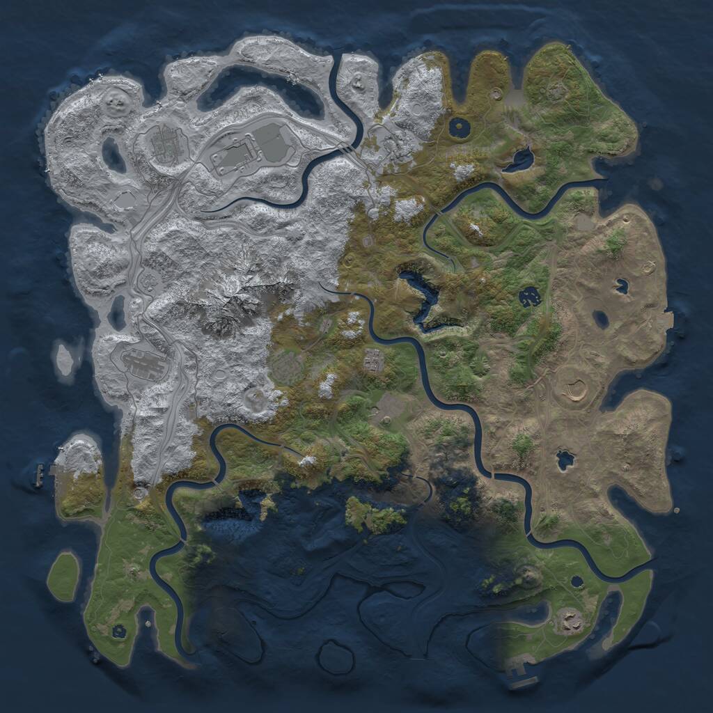 Rust Map: Procedural Map, Size: 5000, Seed: 532795259, 16 Monuments