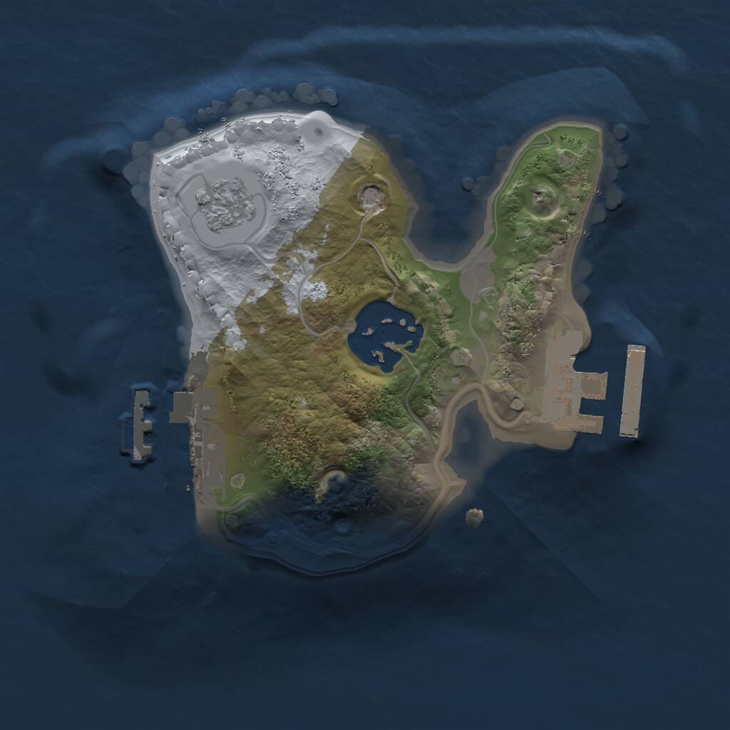 Rust Map: Procedural Map, Size: 1600, Seed: 19067664, 5 Monuments