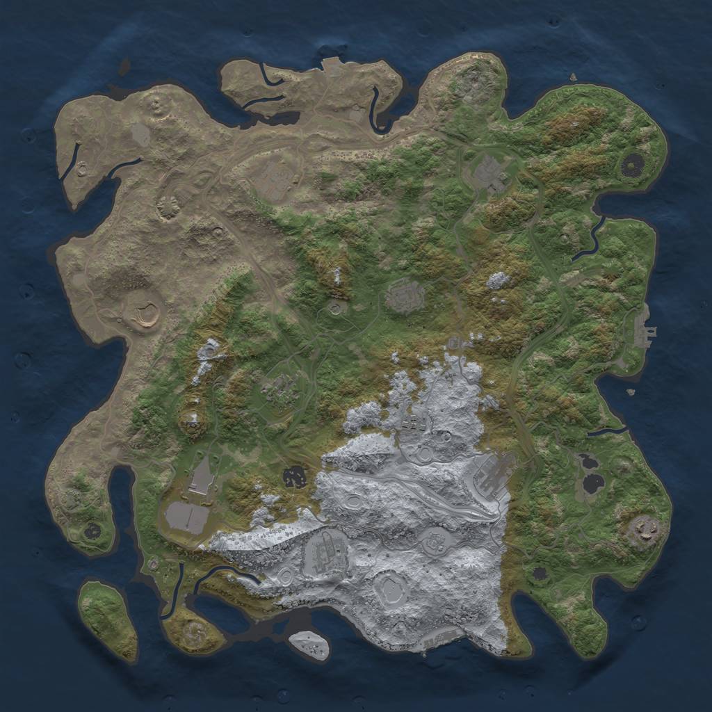 Rust Map: Procedural Map, Size: 4500, Seed: 1631883055, 19 Monuments