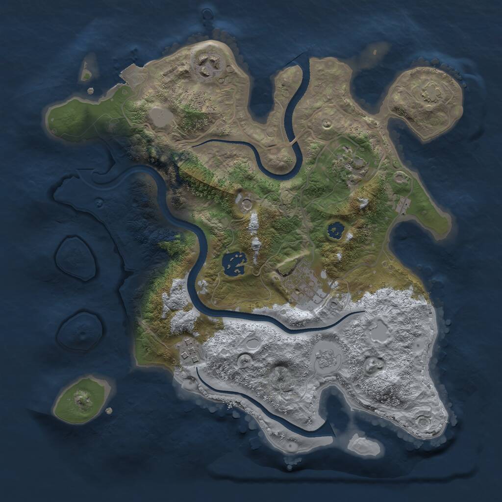 Rust Map: Procedural Map, Size: 3000, Seed: 29522944, 9 Monuments