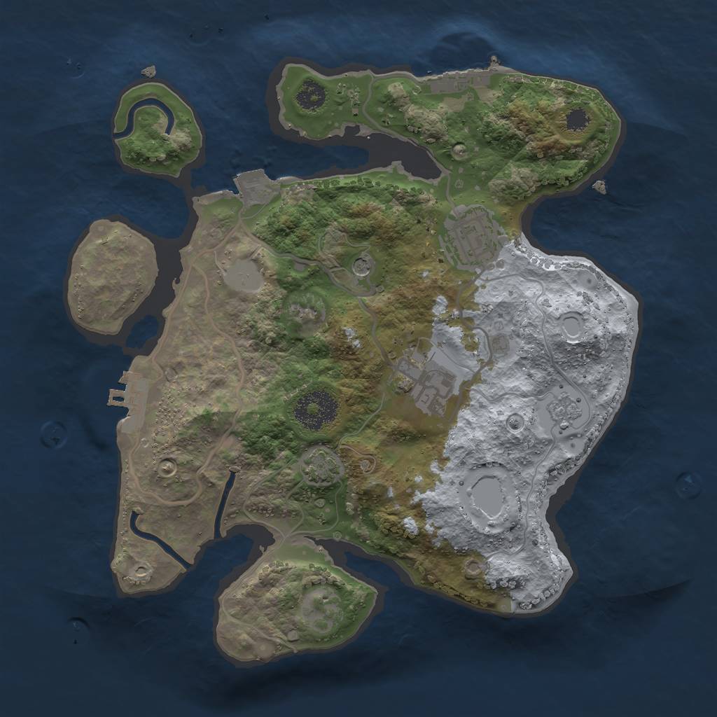 Rust Map: Procedural Map, Size: 2600, Seed: 1694598393, 10 Monuments