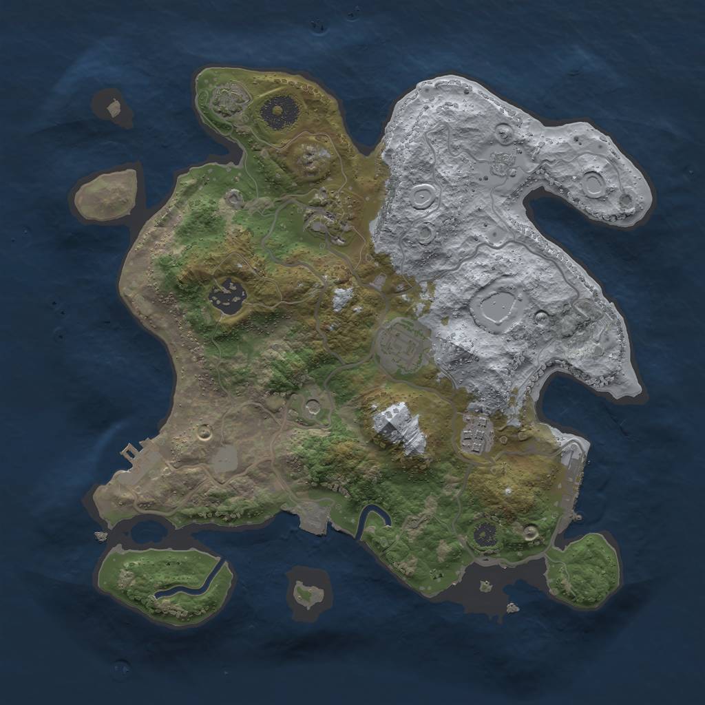 Rust Map: Procedural Map, Size: 3000, Seed: 31616, 12 Monuments