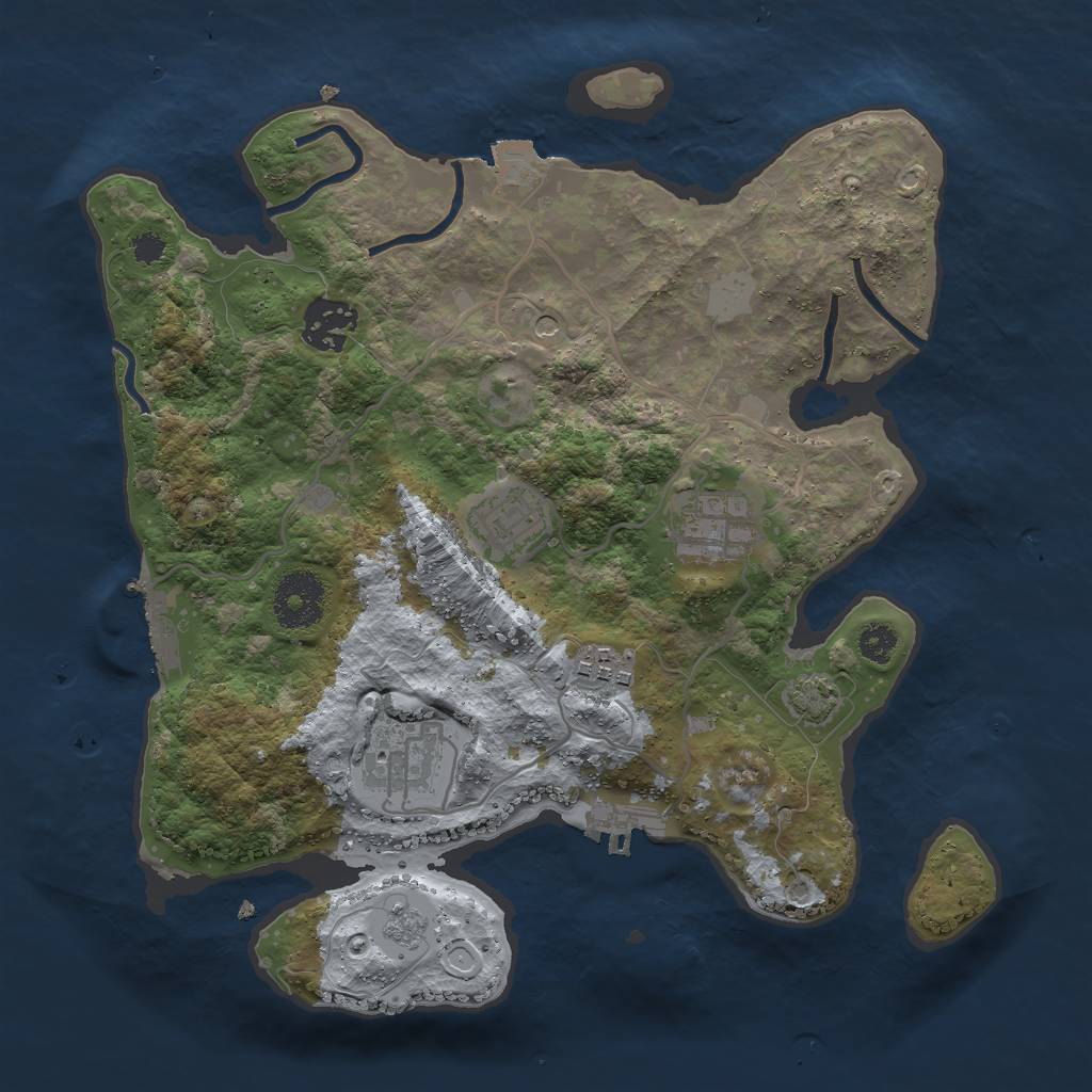 Rust Map: Procedural Map, Size: 3000, Seed: 3246759, 13 Monuments