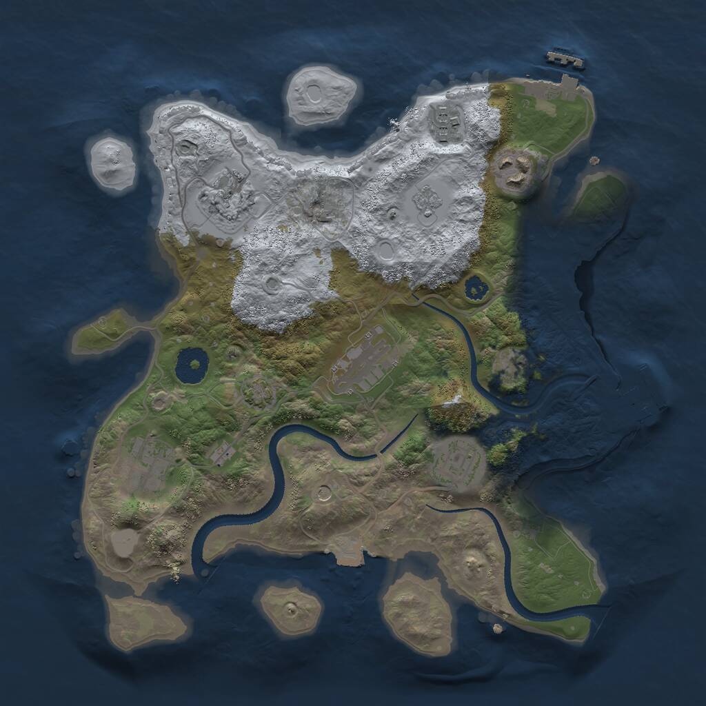 Rust Map: Procedural Map, Size: 3000, Seed: 31252425, 12 Monuments