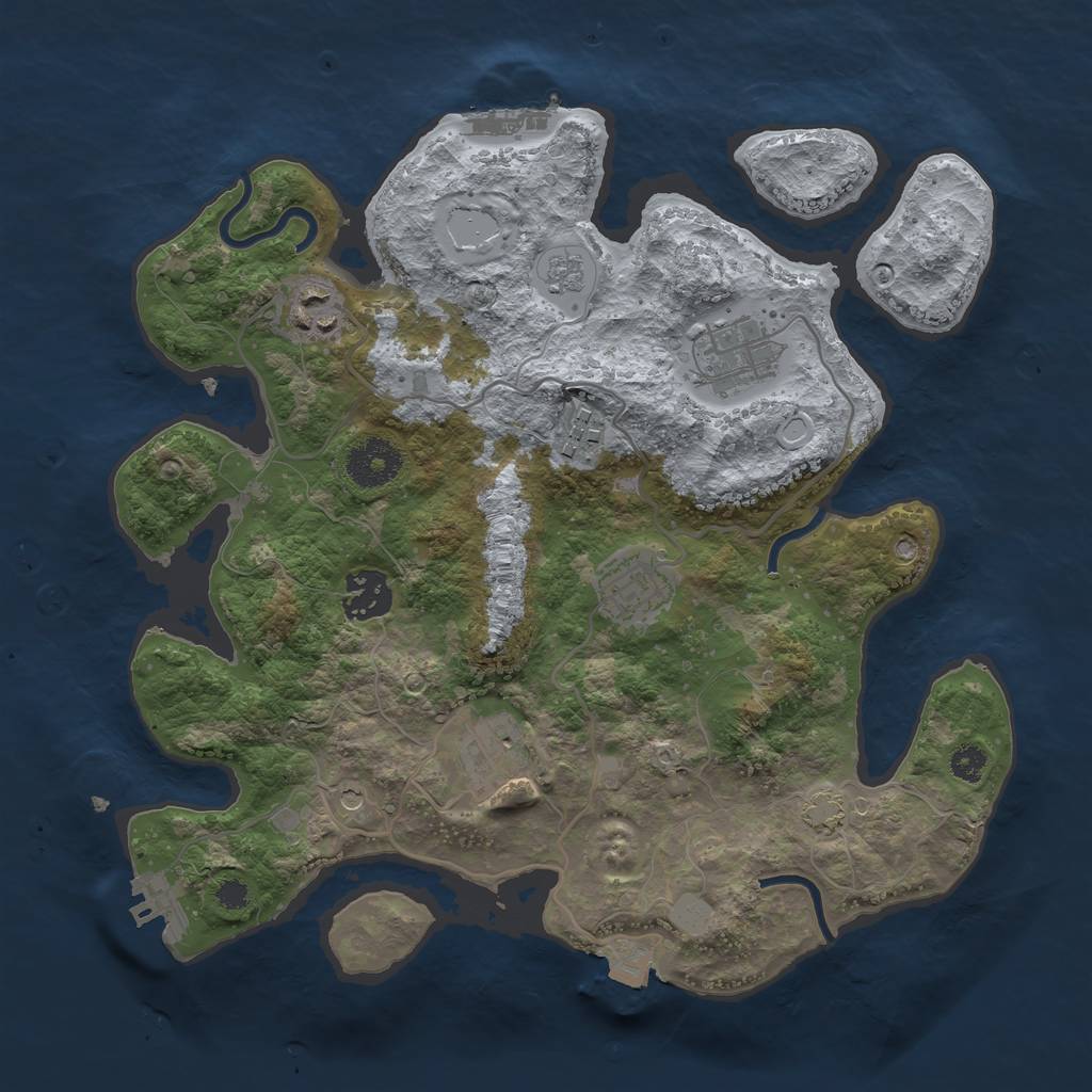 Rust Map: Procedural Map, Size: 3180, Seed: 13825, 14 Monuments
