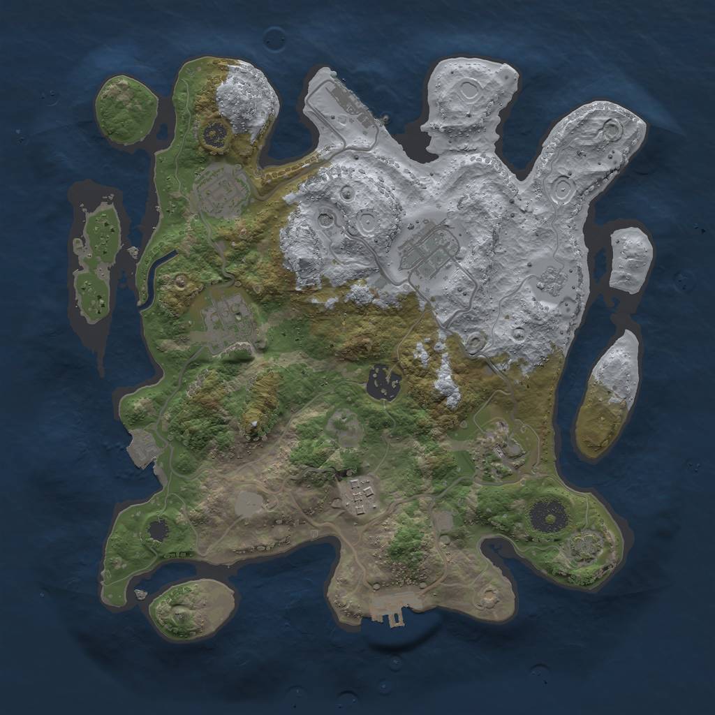 Rust Map: Procedural Map, Size: 3000, Seed: 1330, 14 Monuments