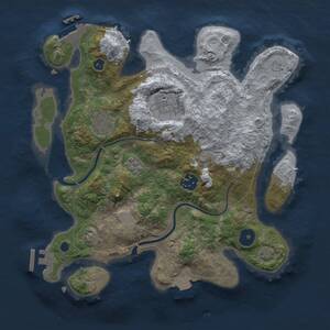 Thumbnail Rust Map: Procedural Map, Size: 3000, Seed: 1330, 9 Monuments