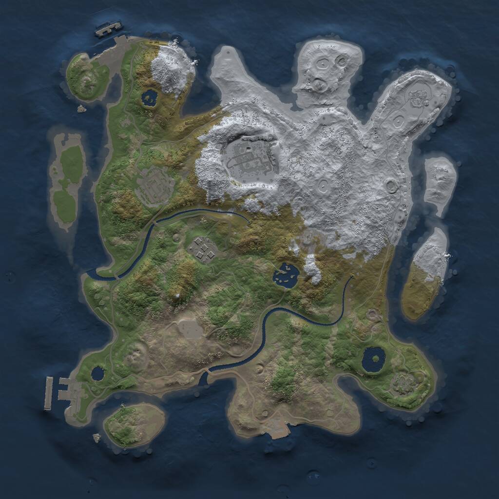 Rust Map: Procedural Map, Size: 3000, Seed: 1330, 9 Monuments