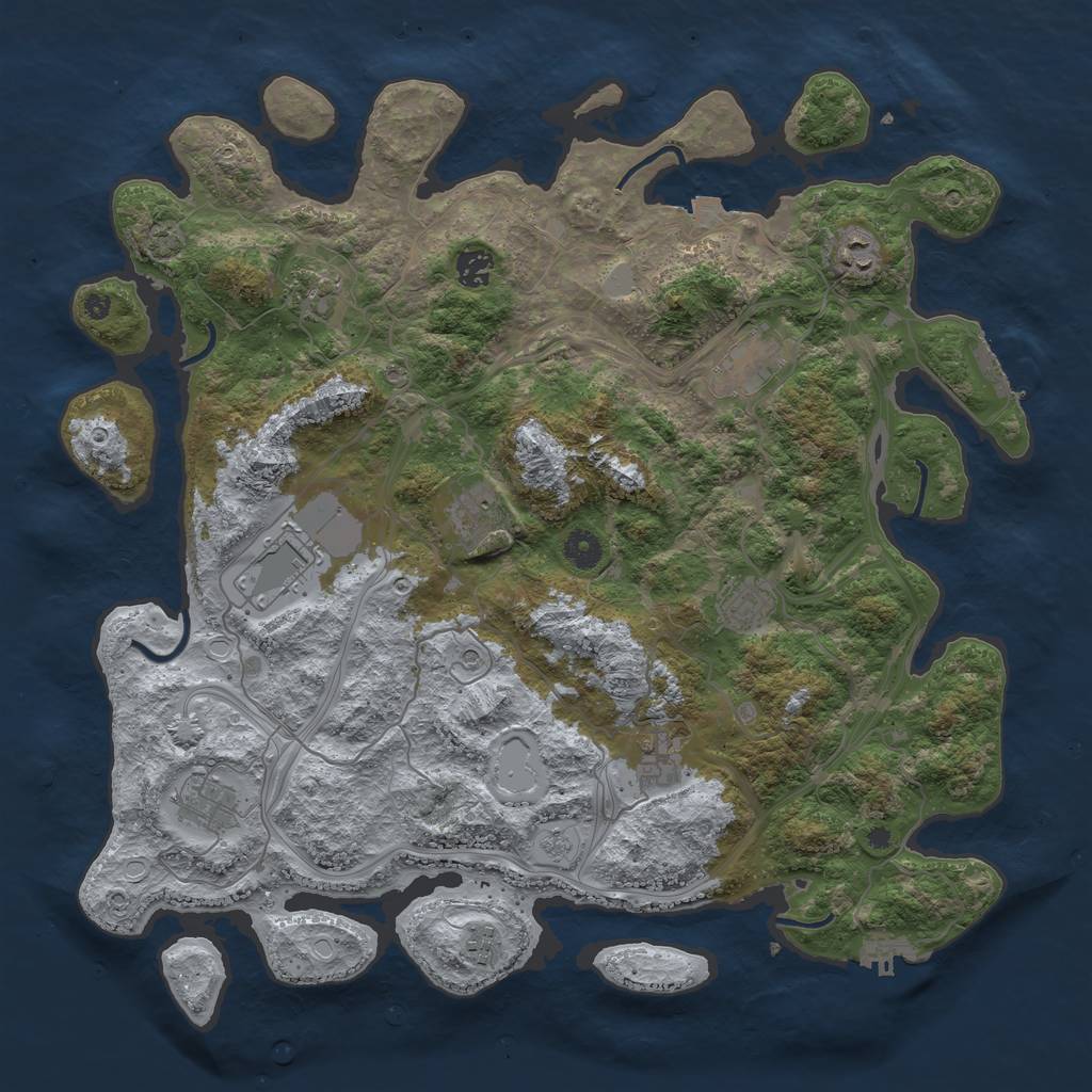 Rust Map: Procedural Map, Size: 4250, Seed: 1825418, 18 Monuments