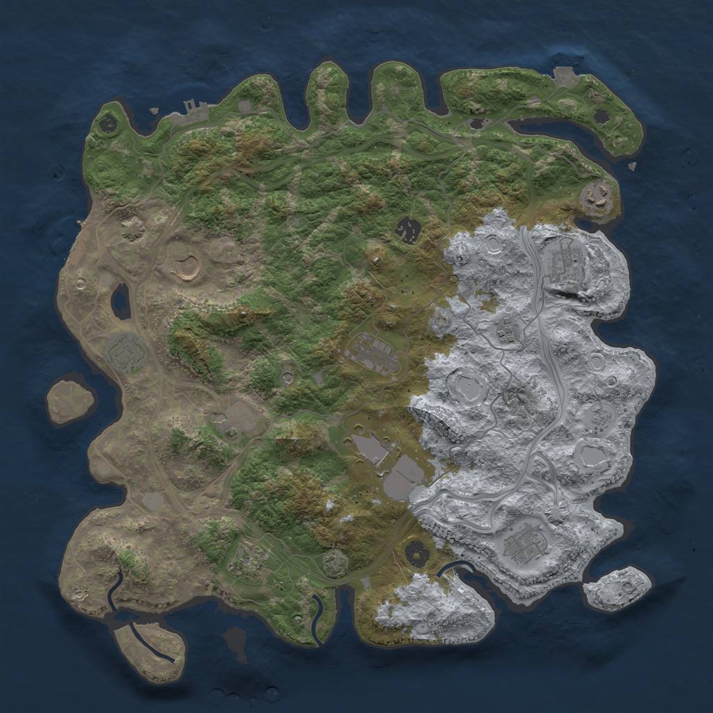 Rust Map: Procedural Map, Size: 4250, Seed: 1706673444, 19 Monuments