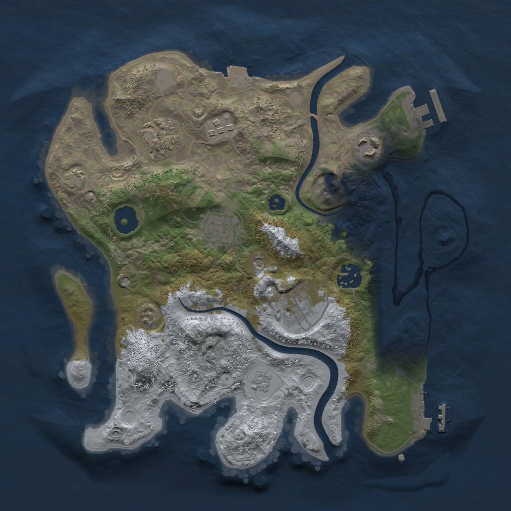 Rust Map: Procedural Map, Size: 3000, Seed: 17712, 12 Monuments