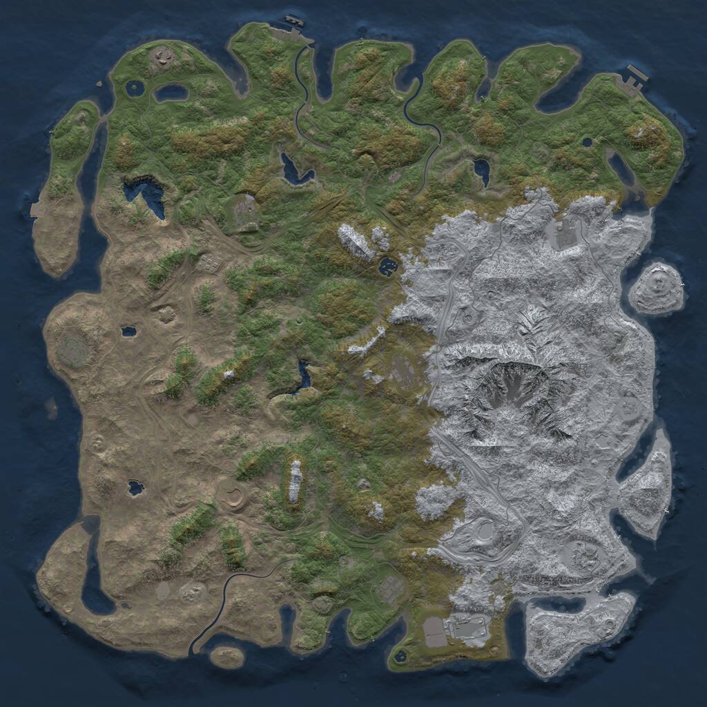Rust Map: Procedural Map, Size: 6000, Seed: 1465772706, 17 Monuments
