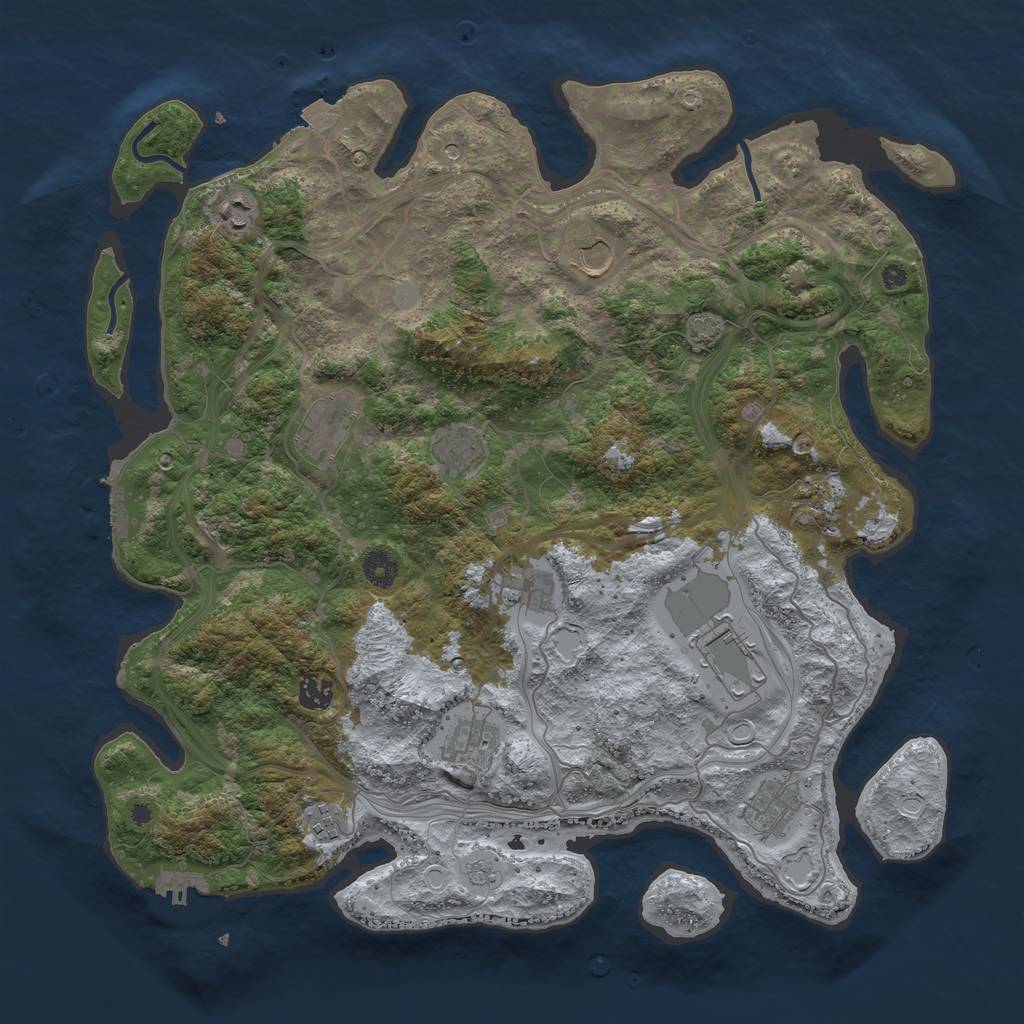 Rust Map: Procedural Map, Size: 4250, Seed: 575230085, 19 Monuments