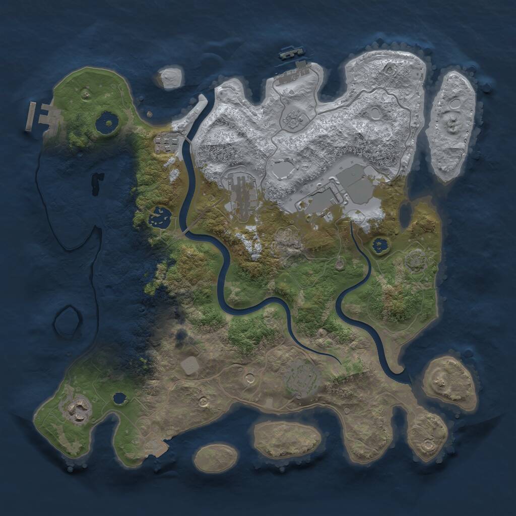 Rust Map: Procedural Map, Size: 3500, Seed: 163123412, 12 Monuments