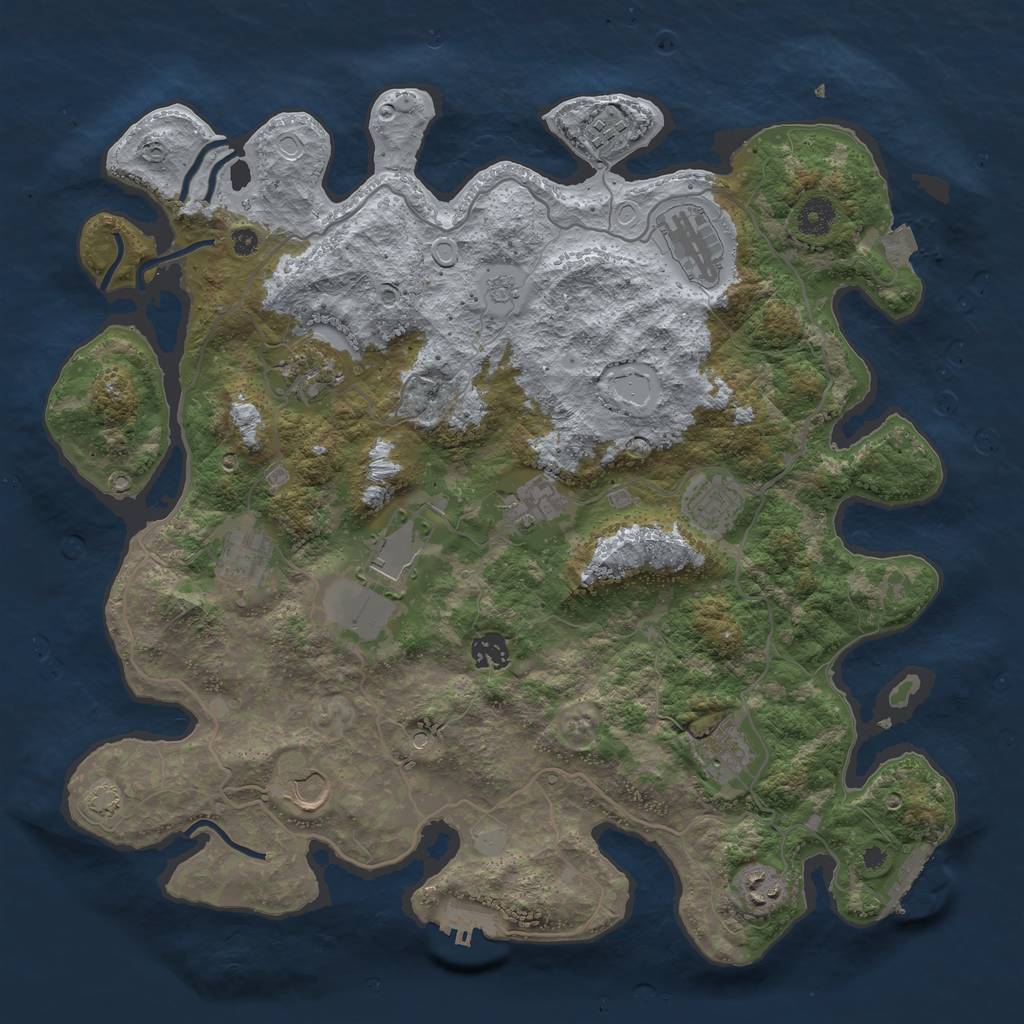 Rust Map: Procedural Map, Size: 4000, Seed: 643542734, 19 Monuments