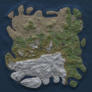 Rust Map: Procedural Map, Size: 4500, Seed: 791586615, 19 Monuments