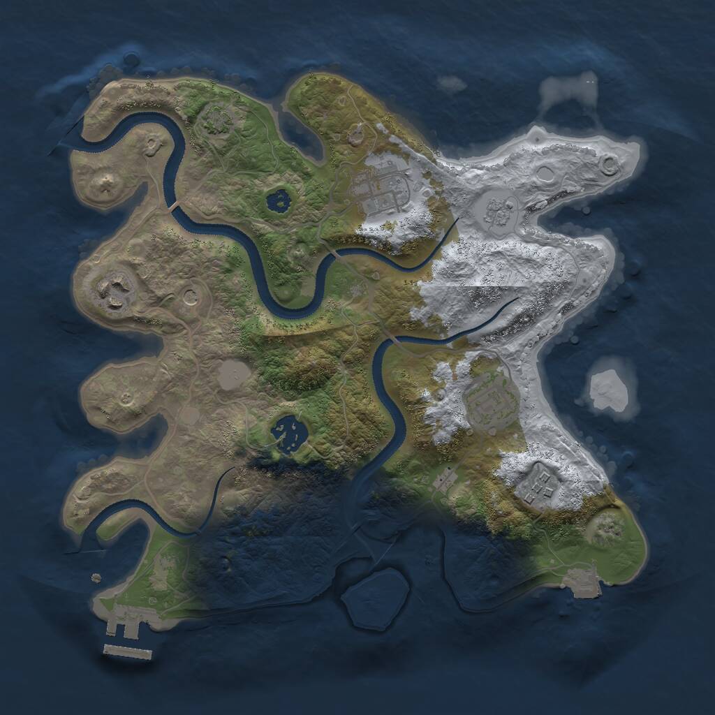 Rust Map: Procedural Map, Size: 3000, Seed: 196327237, 10 Monuments